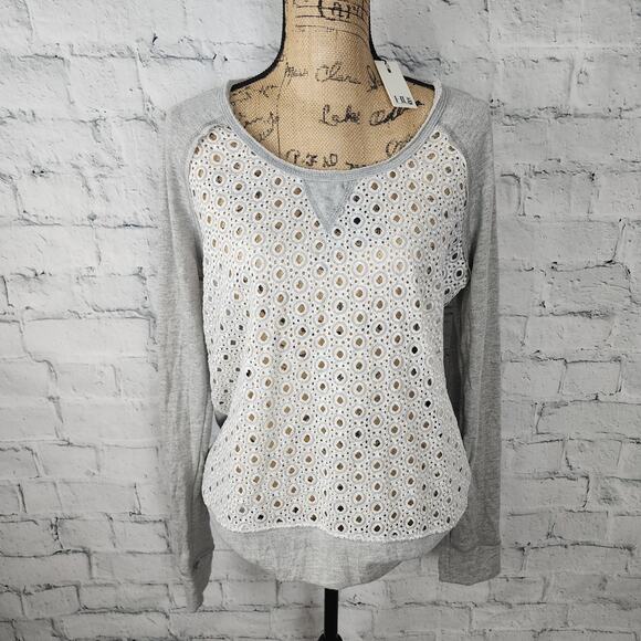 HL Key carl sweatshirt Sz L gray long sleeve scoop neck Sweater A14 - Picture 1 of 4